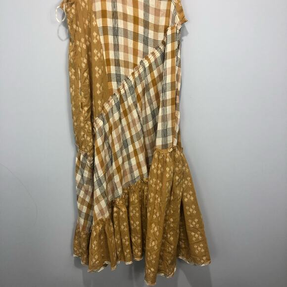 Free People No Stress Midi Dress Plaid Mixed Print in Autumn Size M - Picture 9 of 11